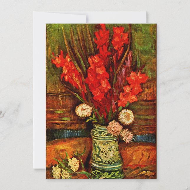 Van Gogh - Vase with Red Gladiolas Card (Front)