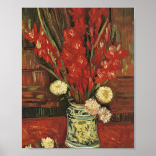 Van Gogh Vase with Red Gladioli Poster