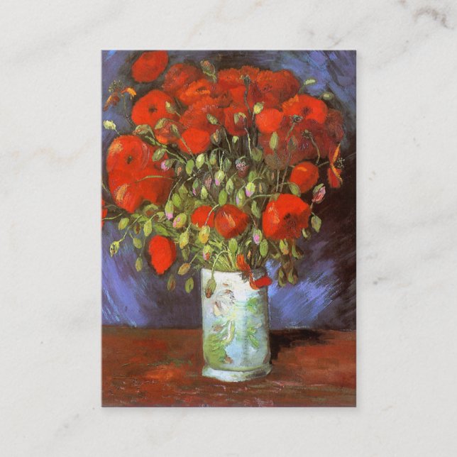 Van Gogh: Vase with Red Poppies Business Card (Front)