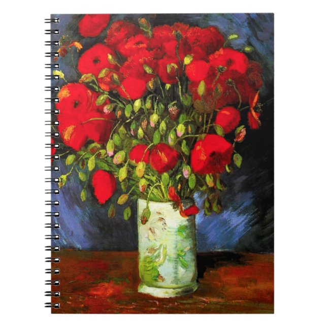 Van Gogh Vase With Red Poppies Notebook (Front)