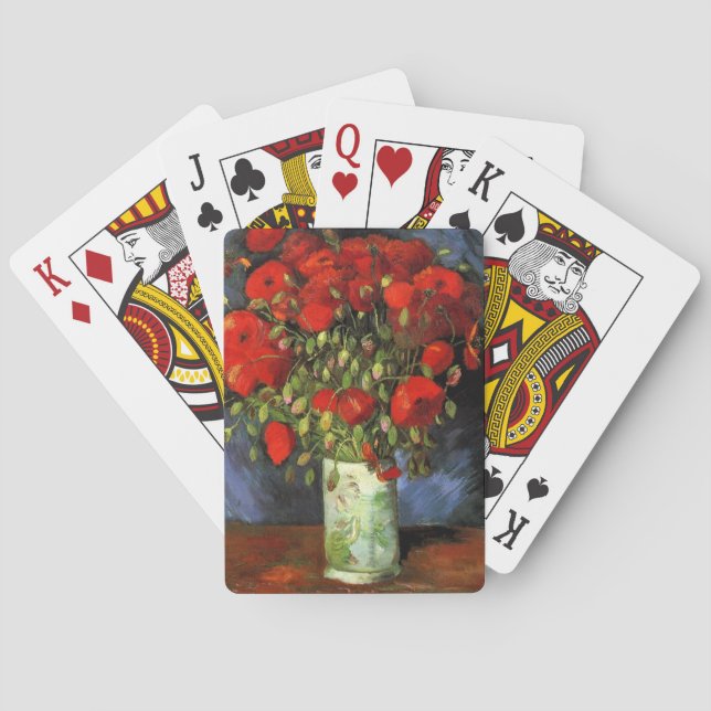 Van Gogh - Vase with Red Poppies Playing Cards (Back)