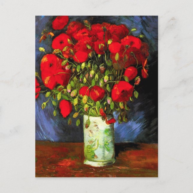 Van Gogh Vase With Red Poppies Postcard (Front)