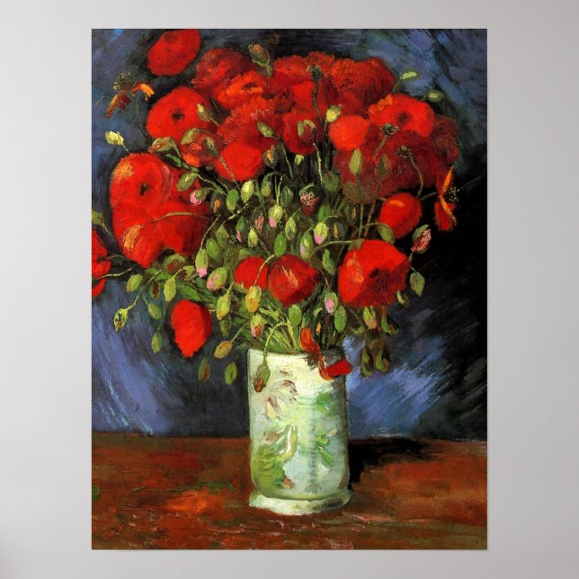 Van Gogh - Vase with Red Poppies  Poster (Front)