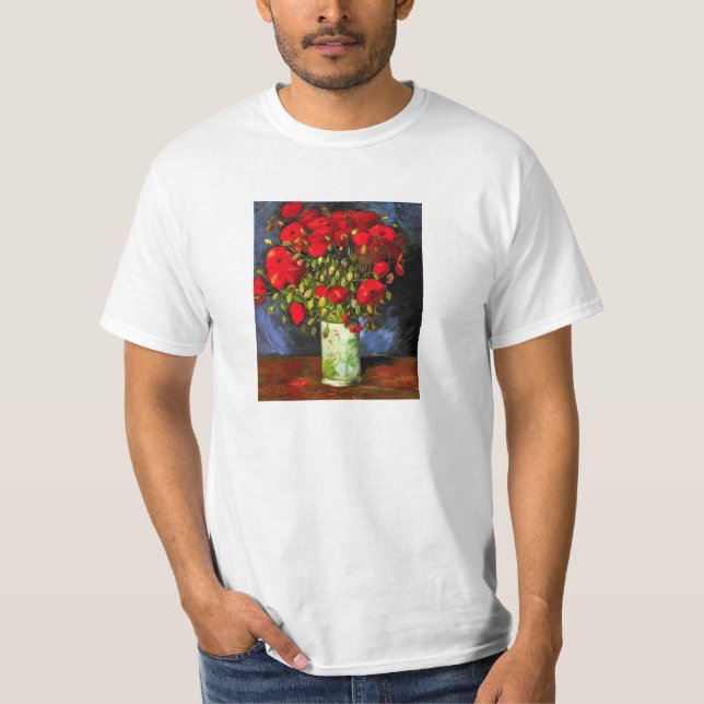Van Gogh Vase With Red Poppies T-shirt (Front)