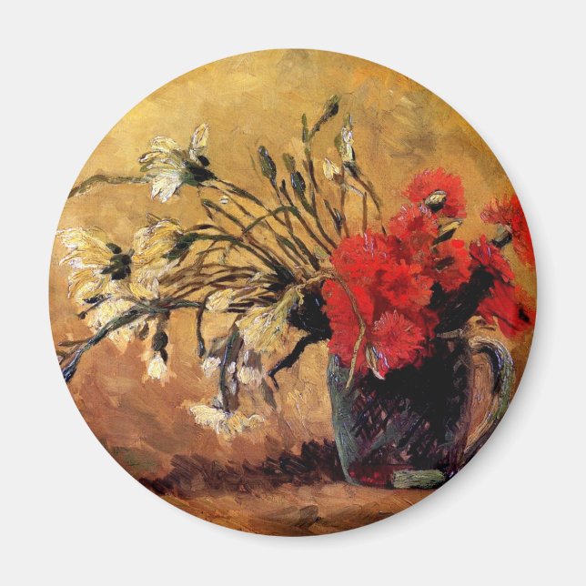 Van Gogh - Vase With Red & White Carnations Magnet (Front)