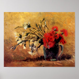 Van Gogh - Vase With Red & White Carnations Poster