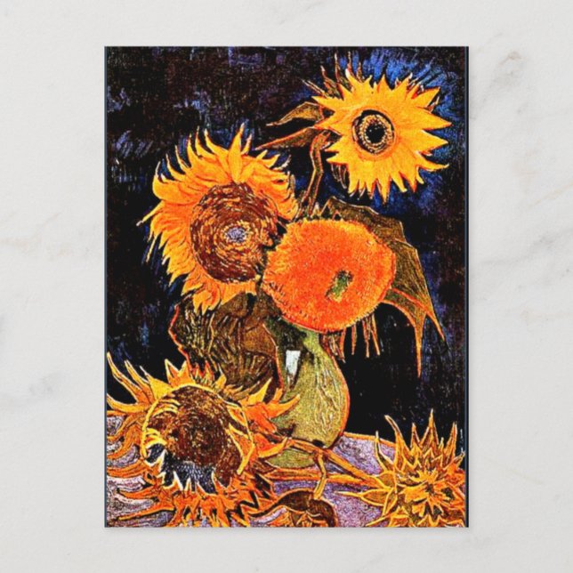 Van Gogh - Vase with Six Sunflowers Postcard (Front)