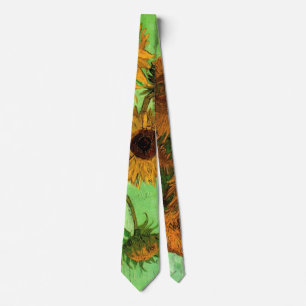 Van Gogh Vase with Sunflowers, Floral Fine Art Tie