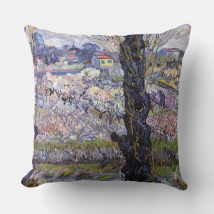 Van Gogh View Arles Flowering Garden Cushion