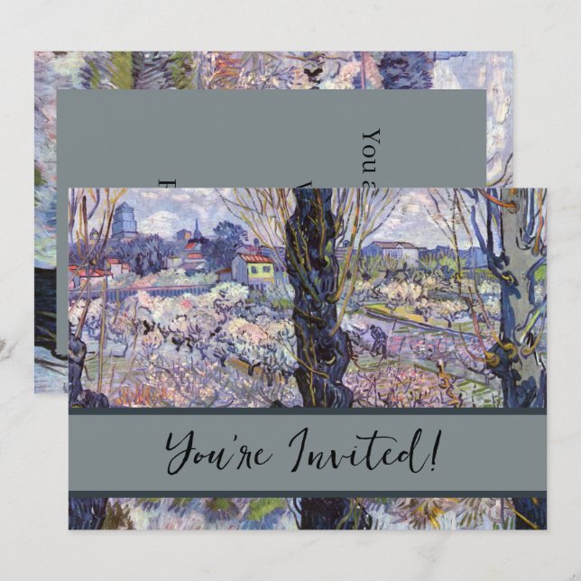 Van Gogh View Arles Flowering Garden Invitation (Front/Back)