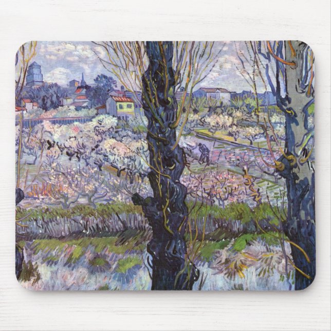 Van Gogh View Arles Flowering Garden Mouse Mat (Front)
