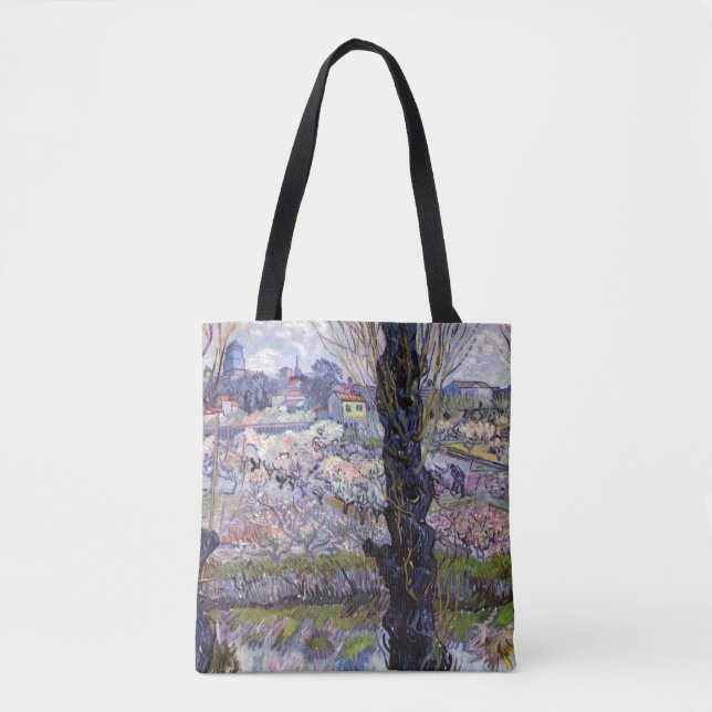 Van Gogh View Arles Flowering Garden Tote Bag (Front)