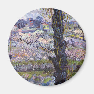 Van Gogh View of Arles Flowering Orchards Magnet