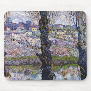 Van Gogh View of Arles Flowering Orchards Mouse Mat