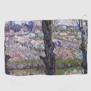 Van Gogh View of Arles Flowering Orchards Print: Golf Towel