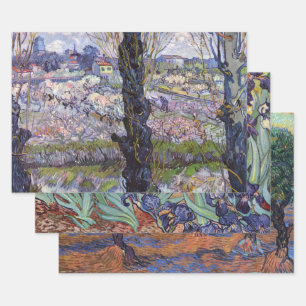 Van Gogh View of Arles Flowering Orchards Print: Wrapping Paper Sheet