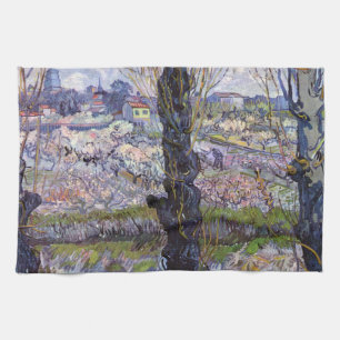 Van Gogh View of Arles Flowering Orchards Tea Towel