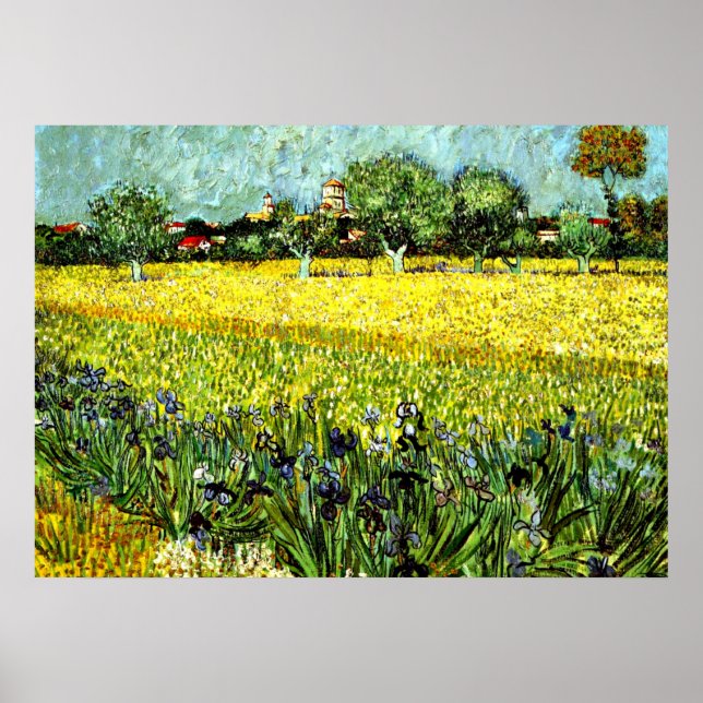 Van Gogh - View of Arles with Irises, 1888 Poster (Front)