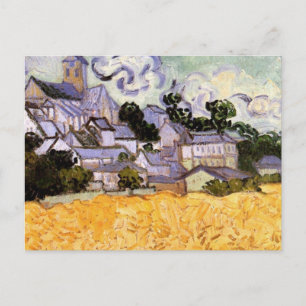 Van Gogh View of Auvers with Church, Fine Art Postcard