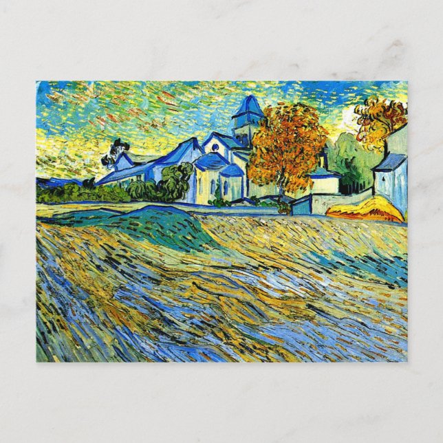 Van Gogh - View of the Church of Saint Paul Postcard (Front)