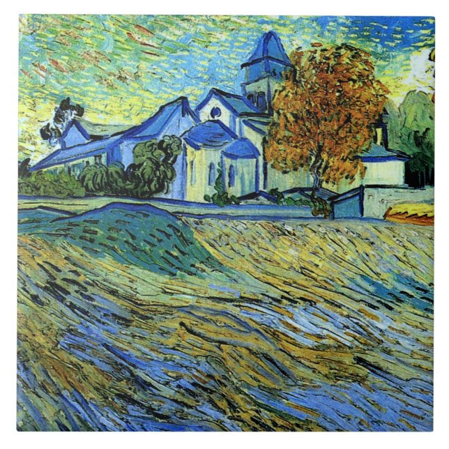Van Gogh - View of the Church of Saint Paul, Tile (Front)