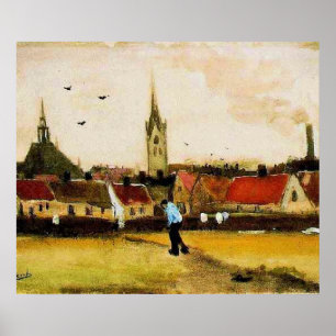 Van Gogh - View of the Hague with New Church, Poster