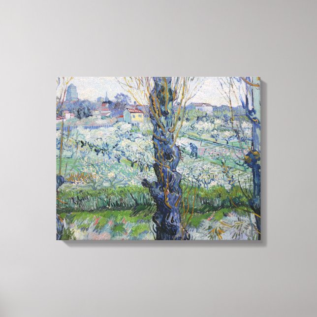 Van Gogh Views of Arles  Flowering Orchards Canvas Print (Front)