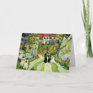 Van Gogh Village Street and Steps Auvers, Figures Card