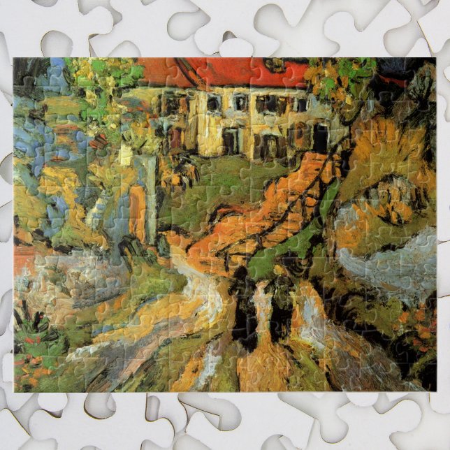 Van Gogh Village Street and Steps Auvers, Figures Jigsaw Puzzle (Creator Uploaded)