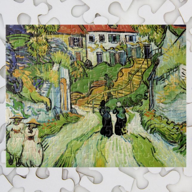 Van Gogh Village Street and Steps Auvers, Figures Jigsaw Puzzle (Creator Uploaded)