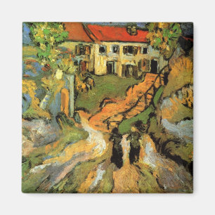 Van Gogh Village Street and Steps Auvers, Figures Magnet