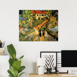 Van Gogh Village Street and Steps Auvers, Figures Poster