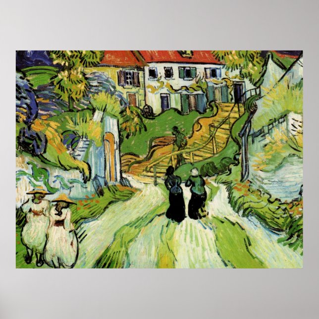 Van Gogh - Village Street and Steps in Auvers Poster (Front)