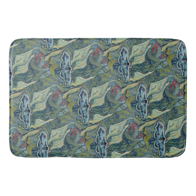 Van Gogh Vintage Great Peacock Moth Bath Mat (Front)