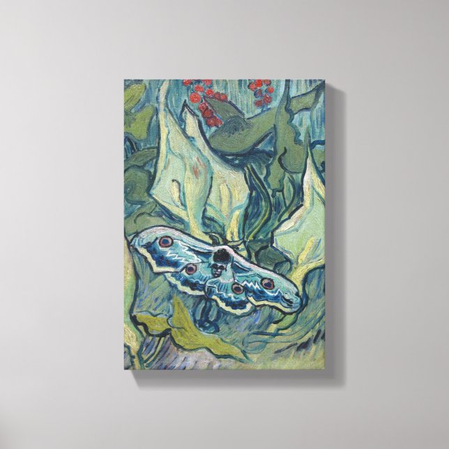 Van Gogh Vintage Great Peacock Moth Canvas Print (Front)