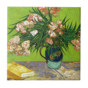 Van Gogh Vintage Painting Blossoms Flowers Vines Tile