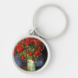 Van Gogh Vintage Painting Blossoms Vase Flowers Key Ring