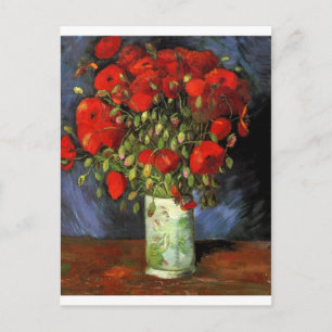 Van Gogh Vintage Painting Blossoms Vase Flowers Postcard