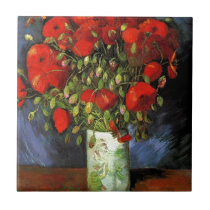 Van Gogh Vintage Painting Blossoms Vase Flowers Tile