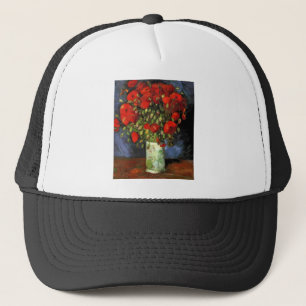 Van Gogh Vintage Painting Blossoms Vase Flowers Trucker Hat
