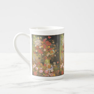 Van Gogh Vintage Peonies and Chrysanthemums Bone China Mug