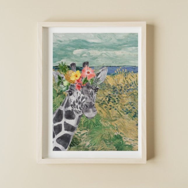 Van Gogh Wheat Field and Giraffe Compilation Poster (Creator Uploaded)