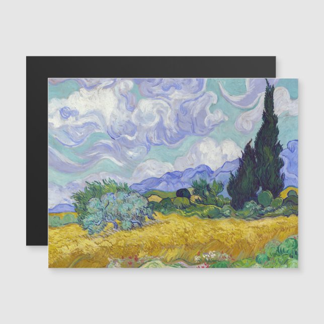Van Gogh - Wheat Field Cypresses Magnetic Card (Front/Back)