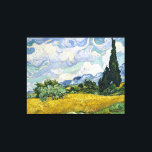 Van Gogh Wheat Field Cypresses Painting Canvas Print<br><div class="desc">Vincent Van Gogh  (30 March 1853 – 29 July 1890) was an influential Dutch post-impressionist painter.  This painting is Wheat Field with Cypresses.</div>