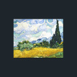 Van Gogh Wheat Field Cypresses Painting Canvas Print<br><div class="desc">Vincent Van Gogh  (30 March 1853 – 29 July 1890) was an influential Dutch post-impressionist painter.  This painting is Wheat Field with Cypresses.</div>