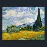 Van Gogh Wheat Field Cypresses Painting Poster<br><div class="desc">Vincent Van Gogh  (30 March 1853 – 29 July 1890) was an influential Dutch post-impressionist painter.  This painting is Wheat Field with Cypresses.</div>