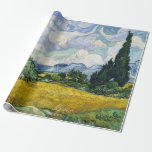 Van Gogh Wheat Field Cypresses Painting Wrapping Paper<br><div class="desc">Vincent Van Gogh  (30 March 1853 – 29 July 1890) was an influential Dutch post-impressionist painter.  This painting is Wheat Field with Cypresses.</div>