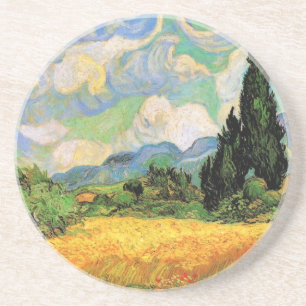 Van Gogh Wheat Field w Cypresses at Haute Galline Coaster
