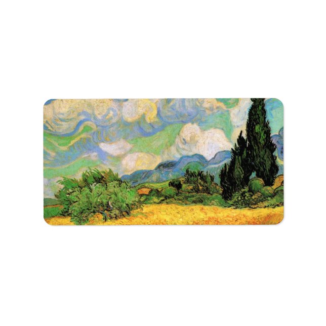 Van Gogh Wheat Field w Cypresses at Haute Galline Label (Front)