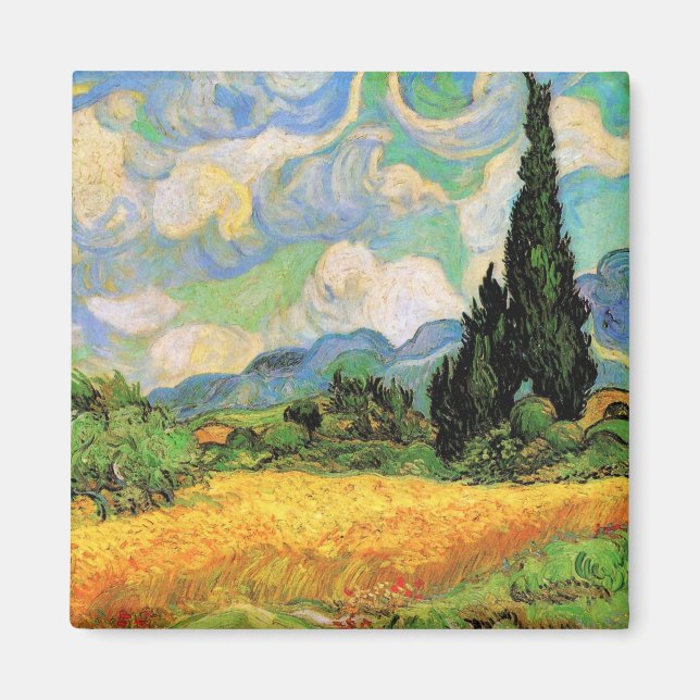 Van Gogh Wheat Field w Cypresses at Haute Galline Magnet (Front)